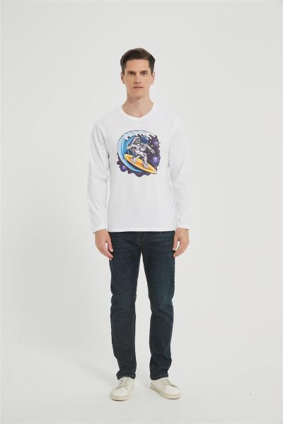 OEM Men's long-sleeved T-shirt | Summer Crew Neck Digital Printed T-Shirt Supplier