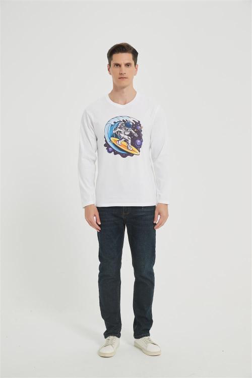 OEM Men's long-sleeved T-shirt | Summer Crew Neck Digital Printed T-Shirt Supplier