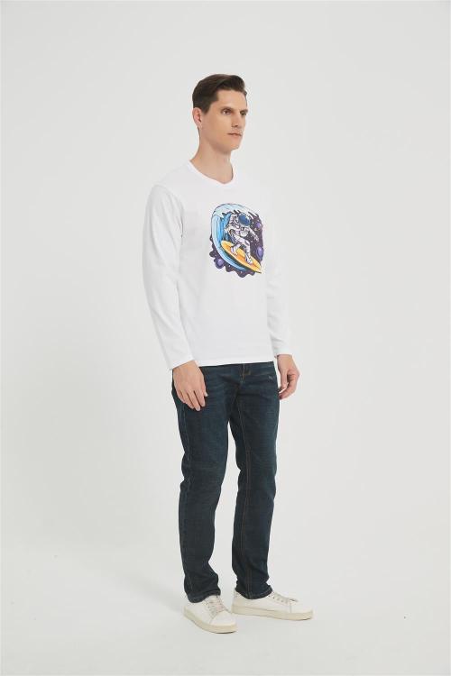 OEM Men's long-sleeved T-shirt | Summer Crew Neck Digital Printed T-Shirt Supplier