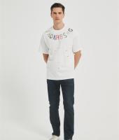 OEM Men's Fashion Knitwear | Ink Blot Printing T-Shirt | Crew Neck Cotton T-shirt Manufacturer
