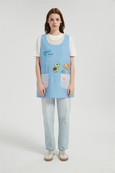 OEM Printed Aprons For WomenWith Pockets | Smock Apron With Buttons For Cooking Manufacturer