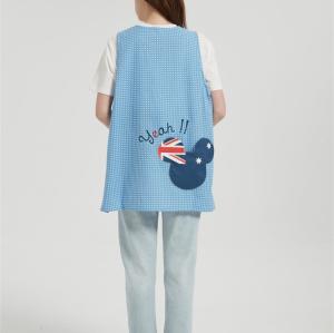 OEM Printed Aprons For WomenWith Pockets | Smock Apron With Buttons For Cooking Manufacturer