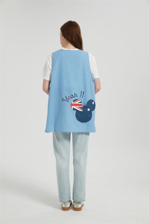 OEM Printed Aprons For WomenWith Pockets | Smock Apron With Buttons For Cooking Manufacturer