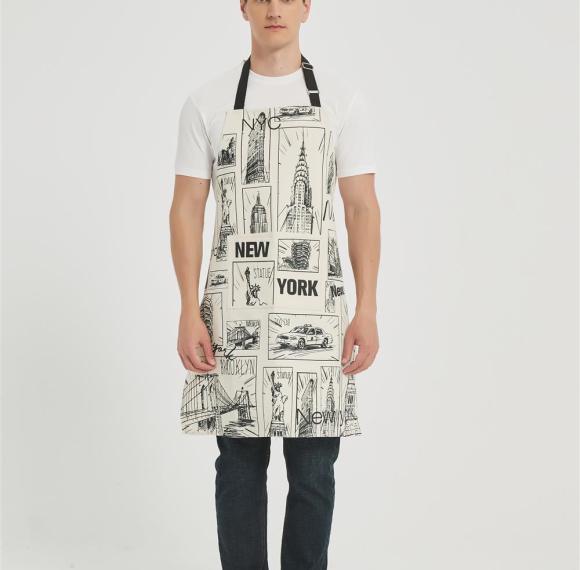 OEM Apron for Men with Pockets  |  Custom Print Canvas Apron with Adjustable Neck Strap