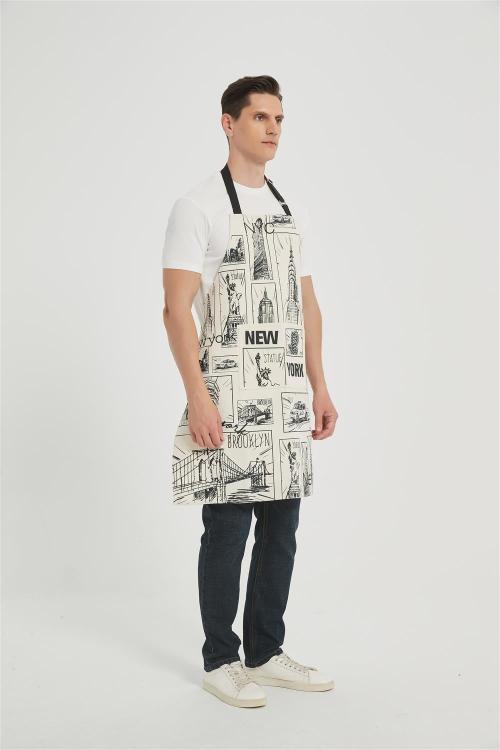 OEM Apron for Men with Pockets  |  Custom Print Canvas Apron with Adjustable Neck Strap