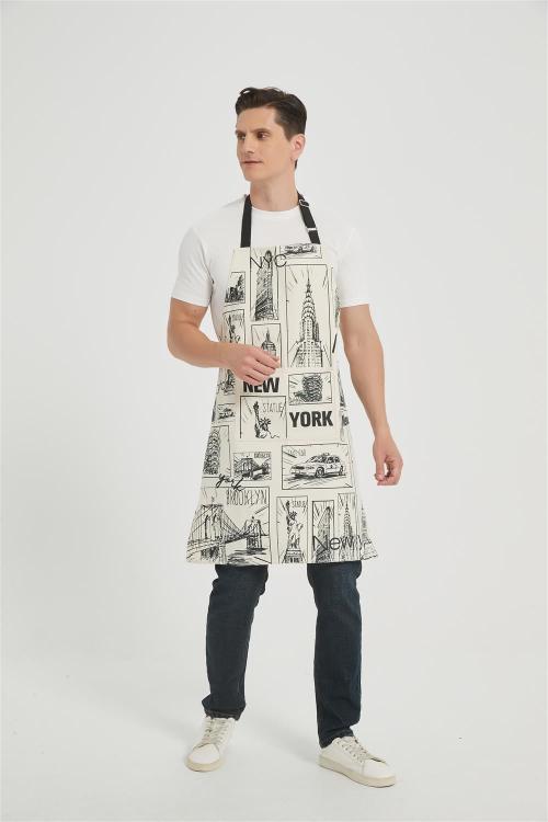 OEM Apron for Men with Pockets  |  Custom Print Canvas Apron with Adjustable Neck Strap