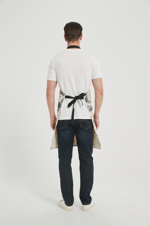 OEM Apron for Men with Pockets  |  Custom Print Canvas Apron with Adjustable Neck Strap