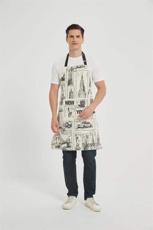 OEM Apron for Men with Pockets  |  Custom Print Canvas Apron with Adjustable Neck Strap