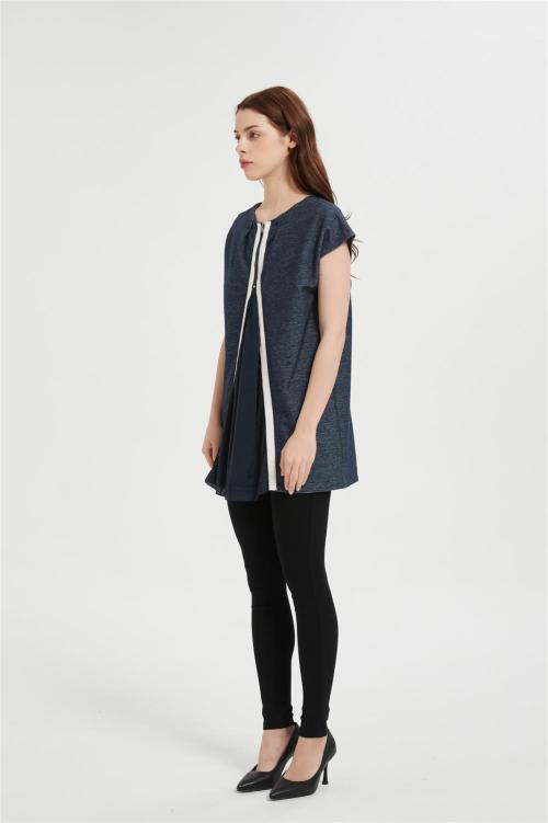 Custom Women's Denim Shirt | 1/4 Zipper Tank Tops Athletic Shirt From Chinese Factory