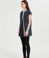 Custom Women's Denim Shirt | 1/4 Zipper Tank Tops Athletic Shirt From Chinese Factory