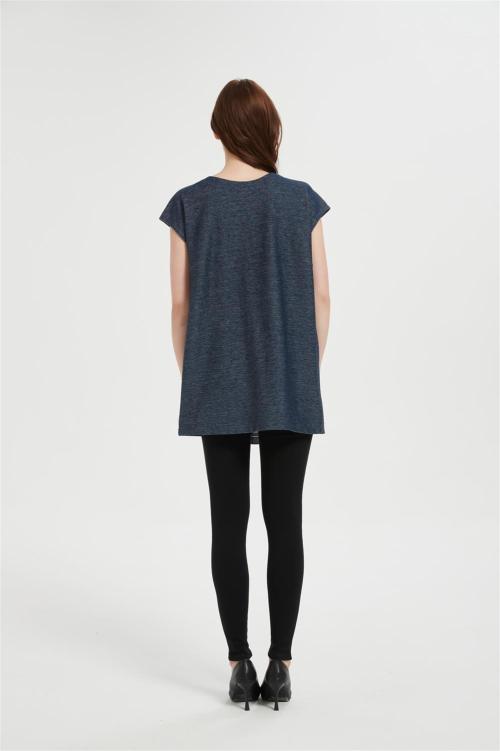 Custom Women's Denim Shirt | 1/4 Zipper Tank Tops Athletic Shirt From Chinese Factory