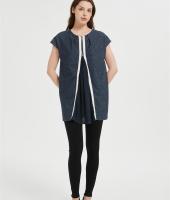 Custom Women's Denim Shirt | 1/4 Zipper Tank Tops Athletic Shirt From Chinese Factory