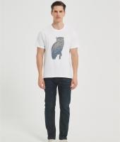 Supplier Men's Seamless Short-Sleeve T-Shirt | Colorful Owl Pattern Printing Cotton T-shirt