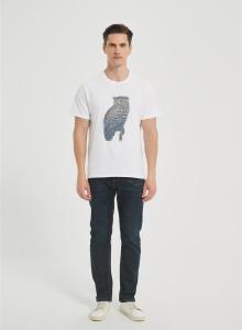 Supplier Men's Seamless Short-Sleeve T-Shirt | Colorful Owl Pattern Printing Cotton T-shirt