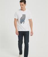 Supplier Men's Seamless Short-Sleeve T-Shirt | Colorful Owl Pattern Printing Cotton T-shirt