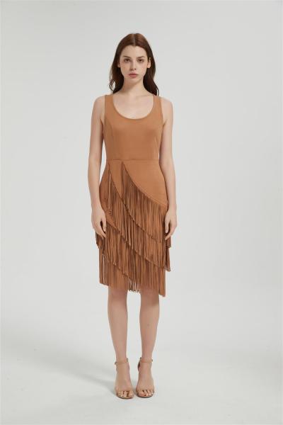 Custom Women Fringe Vest 70s Hippie Faux Suede Sleeveless Tassels Cardigan Cowgirl Western Tops