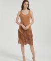 Custom Women Fringe Vest 70s Hippie Faux Suede Sleeveless Tassels Cardigan Cowgirl Western Tops