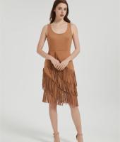 Custom Women Fringe Vest 70s Hippie Faux Suede Sleeveless Tassels Cardigan Cowgirl Western Tops