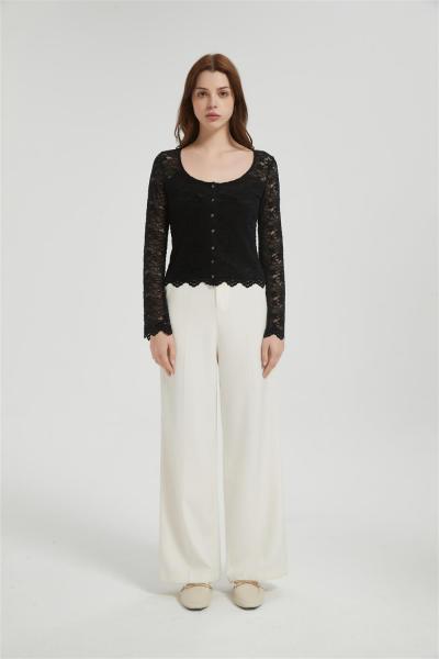 Womens Lace Floral Long Sleeve Mesh Tops | Custom Sheer Blouse Sexy See Through Layering Top Shirts
