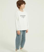 Custom Boys Letter Graphic Print Round Neck Sweatshirt Fall Spring Pullover Tops