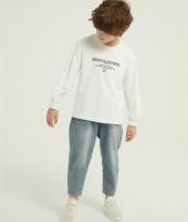 Custom Boys Letter Graphic Print Round Neck Sweatshirt Fall Spring Pullover Tops