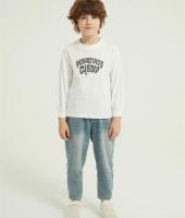 OEM Boys Letter Graphic Print Round Neck Sweatshirt Fall Spring Pullover Tops From China