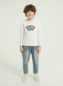 OEM Boys Letter Graphic Print Round Neck Sweatshirt Fall Spring Pullover Tops From China