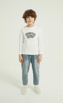 OEM Boys Letter Graphic Print Round Neck Sweatshirt Fall Spring Pullover Tops From China