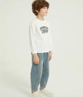 OEM Boys Letter Graphic Print Round Neck Sweatshirt Fall Spring Pullover Tops From China