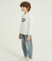 OEM Boys Letter Graphic Print Round Neck Sweatshirt Fall Spring Pullover Tops From China
