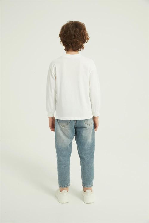 OEM Boys Letter Graphic Print Round Neck Sweatshirt Fall Spring Pullover Tops From China