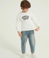 OEM Boys Letter Graphic Print Round Neck Sweatshirt Fall Spring Pullover Tops From China