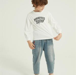 OEM Boys Letter Graphic Print Round Neck Sweatshirt Fall Spring Pullover Tops From China