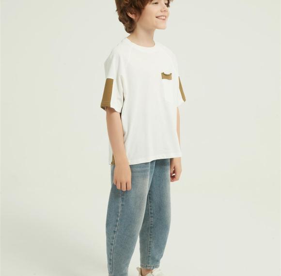 Custom Boy's Color Block T Shirt with pocket | Short Sleeve Summer Tees  T-shirts