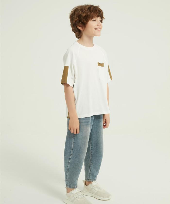 Custom Boy's Color Block T Shirt with pocket | Short Sleeve Summer Tees  T-shirts