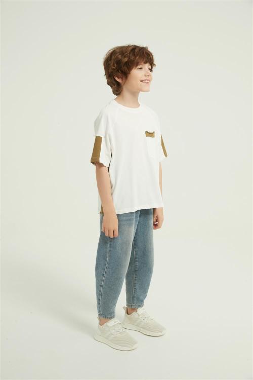 Custom Boy's Color Block T Shirt with pocket | Short Sleeve Summer Tees  T-shirts