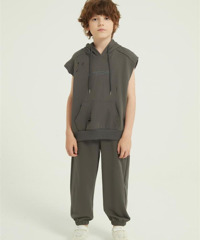 OEM Kids Boys Summer 2PCS Outfits | Custom Elastic Sports long Pant Set