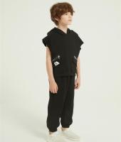 Custom Kids Boys Summer 2PCS Outfits | Elastic Sports long Pant Set From Chinese Factory