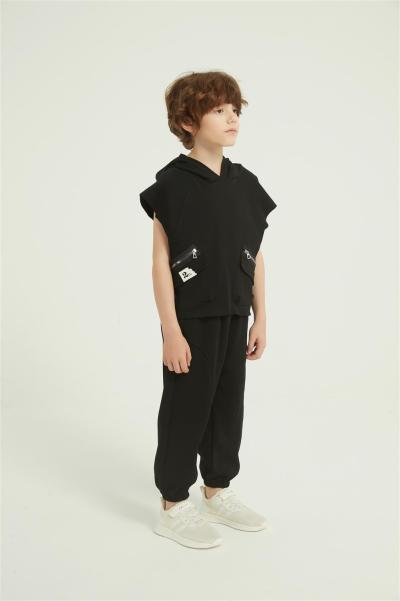 Custom Kids Boys Summer 2PCS Outfits | Elastic Sports long Pant Set From Chinese Factory