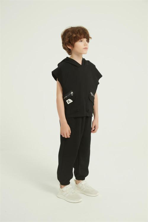 Custom Kids Boys Summer 2PCS Outfits | Elastic Sports long Pant Set From Chinese Factory
