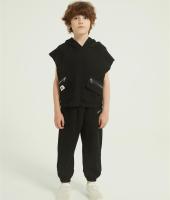 Custom Kids Boys Summer 2PCS Outfits | Elastic Sports long Pant Set From Chinese Factory