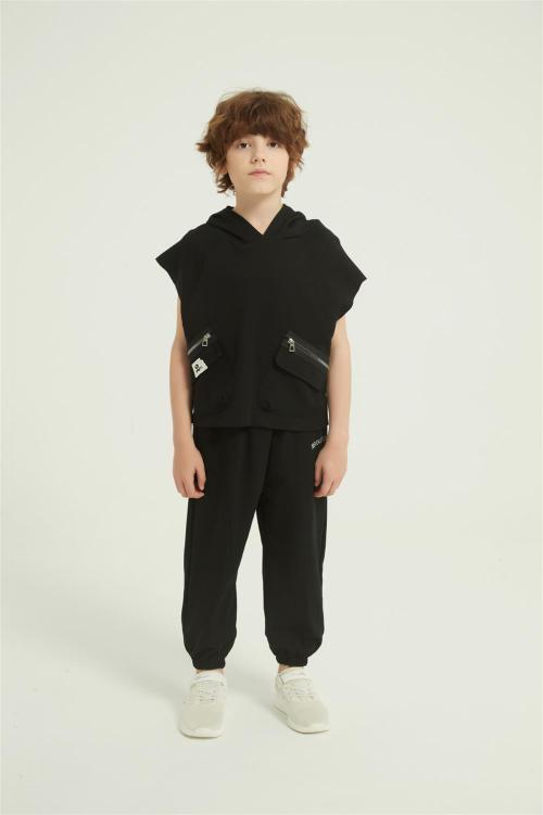 Custom Kids Boys Summer 2PCS Outfits | Elastic Sports long Pant Set From Chinese Factory