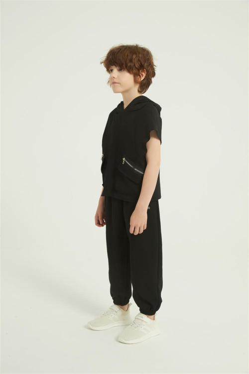 Custom Kids Boys Summer 2PCS Outfits | Elastic Sports long Pant Set From Chinese Factory