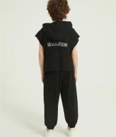 Custom Kids Boys Summer 2PCS Outfits | Elastic Sports long Pant Set From Chinese Factory