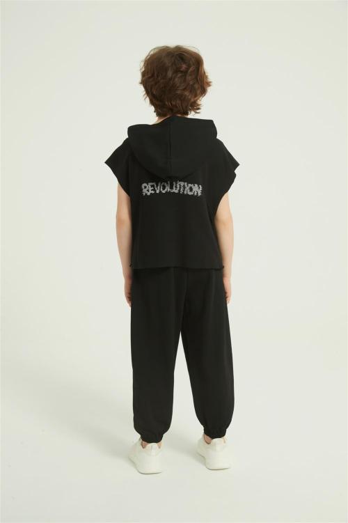 Custom Kids Boys Summer 2PCS Outfits | Elastic Sports long Pant Set From Chinese Factory