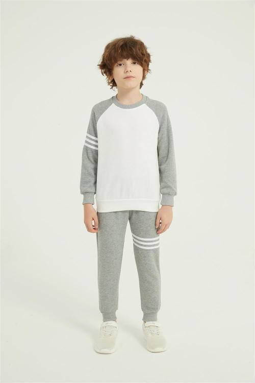 Custom Boy's Color Block T Shirt 2PCS | OEM Outfits Crewneck long Pant Set
