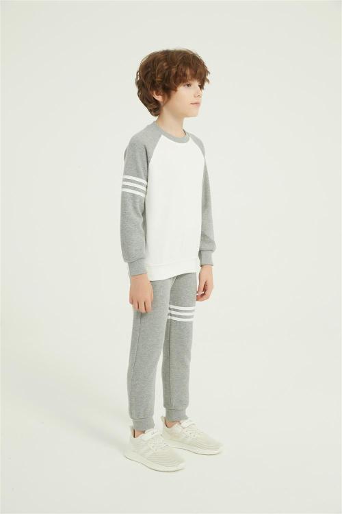 Custom Boy's Color Block T Shirt 2PCS | OEM Outfits Crewneck long Pant Set