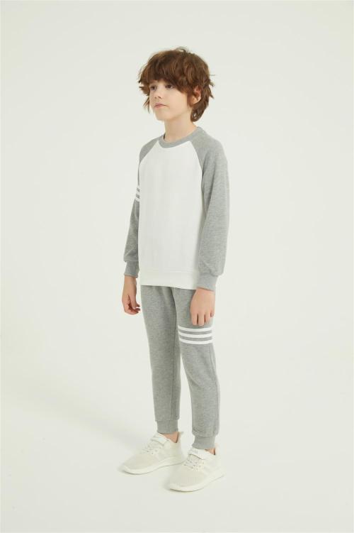 Custom Boy's Color Block T Shirt 2PCS | OEM Outfits Crewneck long Pant Set