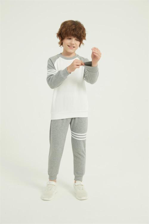 Custom Boy's Color Block T Shirt 2PCS | OEM Outfits Crewneck long Pant Set