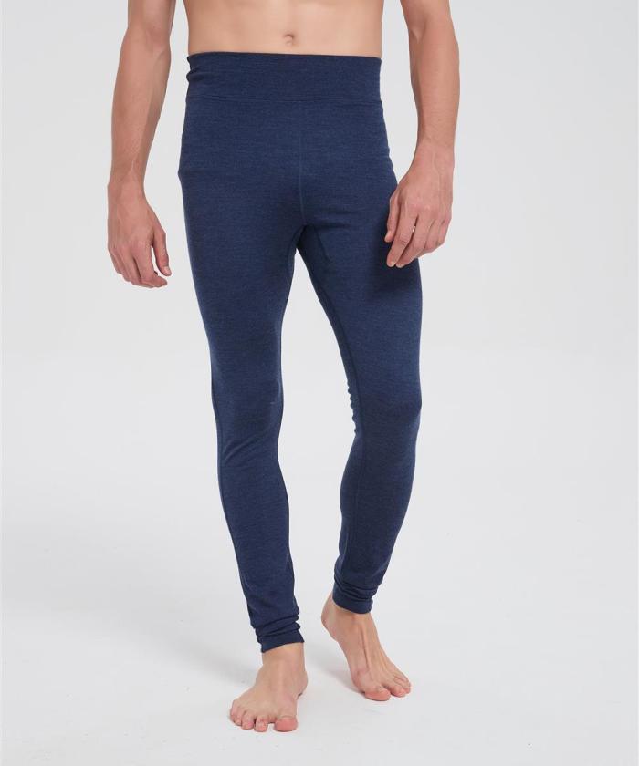 Wholesale Men's Merino Wool Casual Pants | Tight-fitting Sport Pants With Navy Color